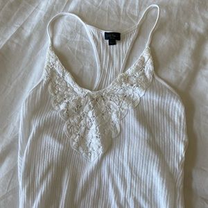 Artizia Babaton White Lace Tank Top